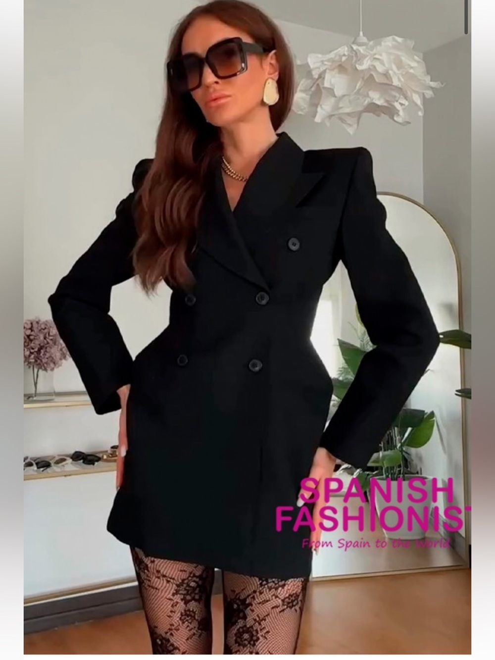 Zara Nwt blazer dress with padded shoulders snd volume waist